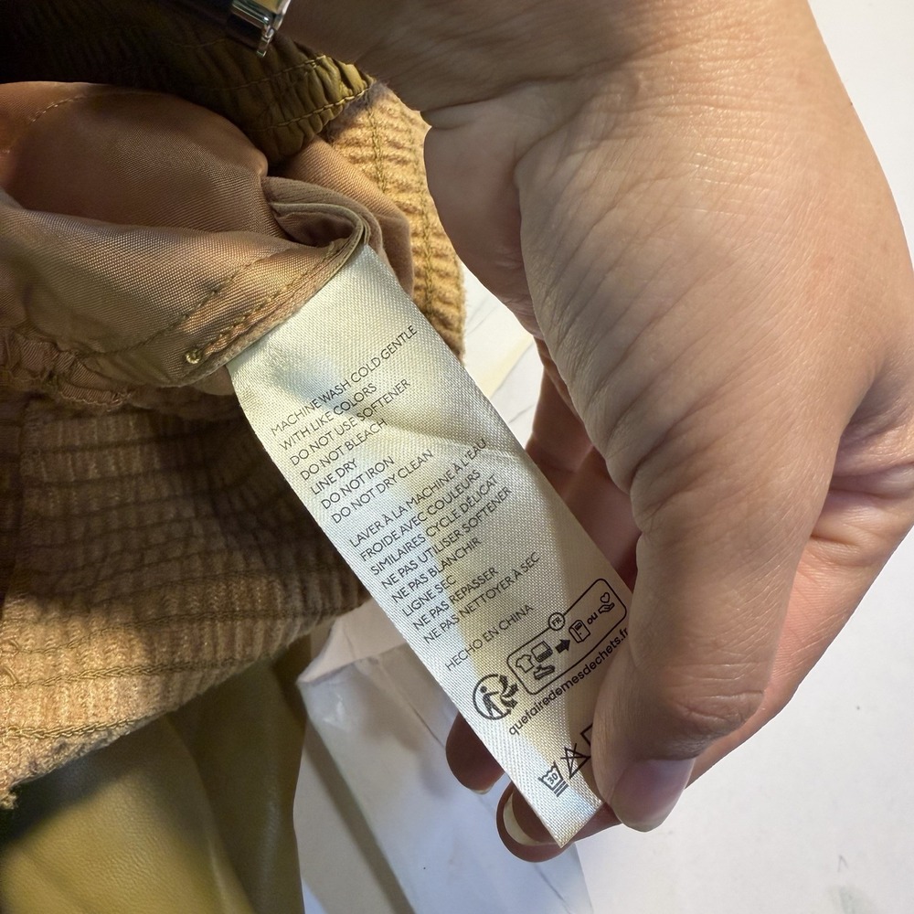 Pilcro Anthropologie Faux Leather Smocked Wide-Leg Jumpsuit M Boho Preppy - Picture 14 of 16